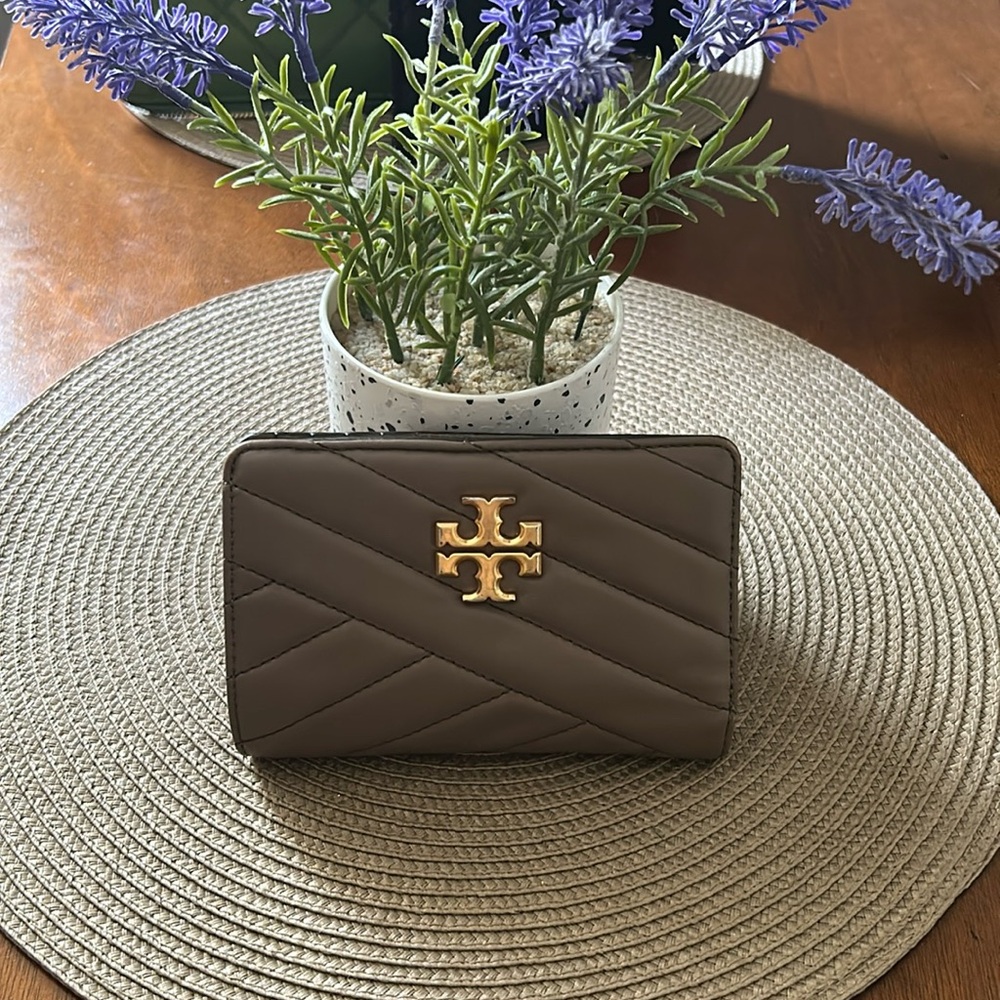 Tory Burch Brown Wallet with Gold Logo